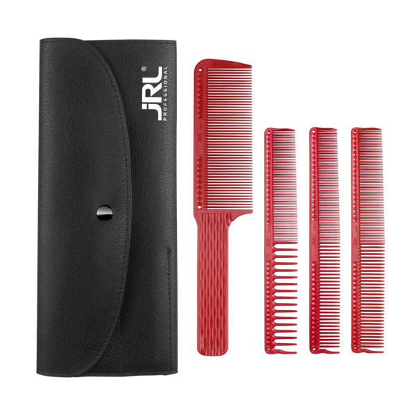 Набір гребінців для барбера JRL Barber Comb Set Red JRL-J001