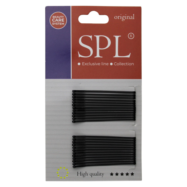 Невидимки для волосся SPL, чорні (5 см/24 шт) 3000-0050 Невидимки для волосся SPL, чорні (5 см/24 шт) 3000-0050