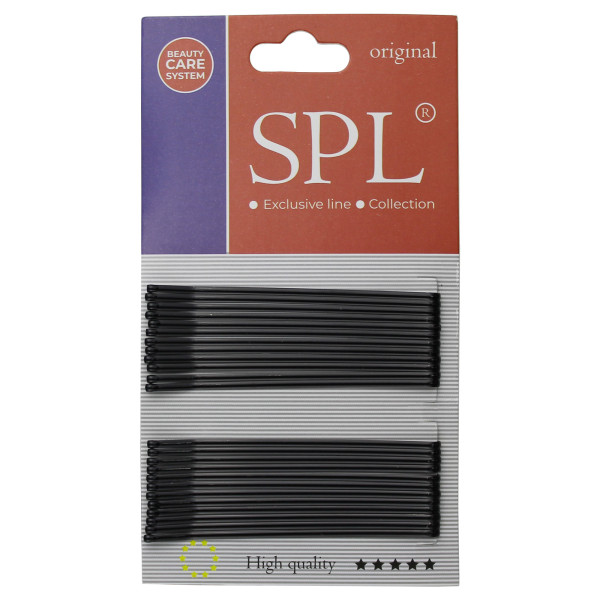 Невидимки для волосся SPL, чорні (7 см/24 шт) 3000-0070 Невидимки для волосся SPL, чорні (7 см/24 шт) 3000-0070